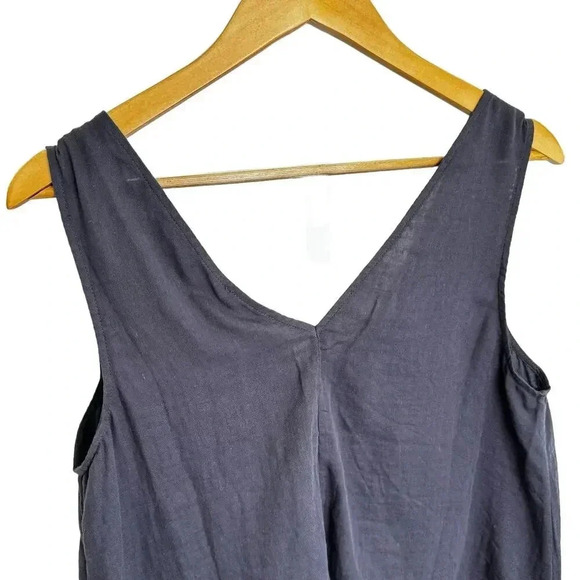 NWT Johnny Was Calme Double Gauze V Neck Drape Tank Top Graphite Gray SZ M - Picture 8 of 11